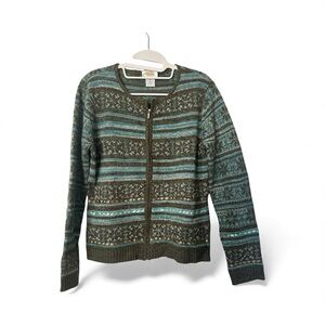 Talbots Nordic Snowflake Lambswool Cardigan